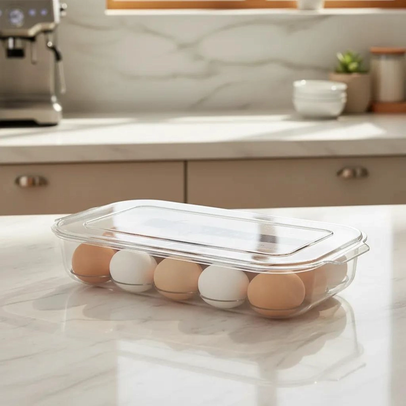 ORGANIZADOR COMPACTO PARA 16 HUEVOS CON TAPA PROTECTORA - 2