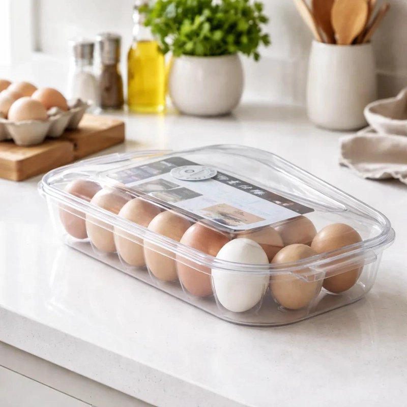 ORGANIZADOR COMPACTO PARA 16 HUEVOS CON TAPA PROTECTORA - 3