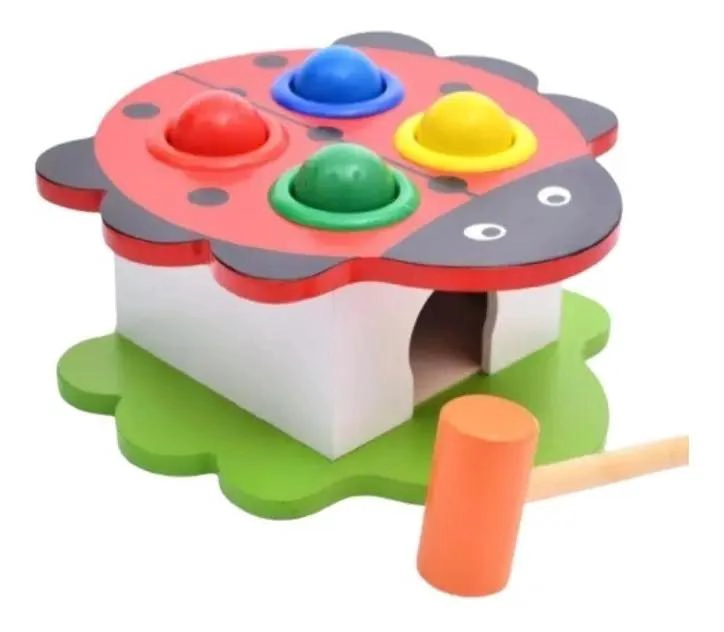 CAJA DIDACTICA DE MARTILLO DE MADERA PARA NIÑOS - 3