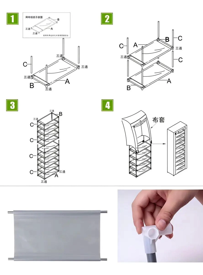 ZAPATERO VERTICAL ORGANIZADOR DE 10 NIVELES COLOR GRIS - 9
