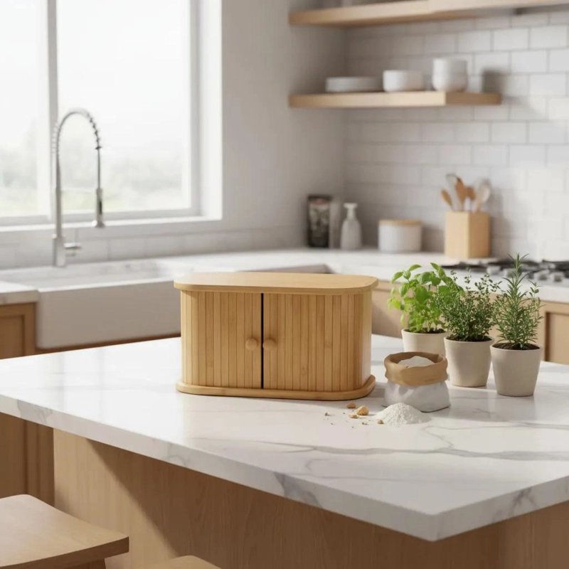 PANERA DE BAMBU NATURAL ORGANIZADOR DE COCINA 40X23CM - 3