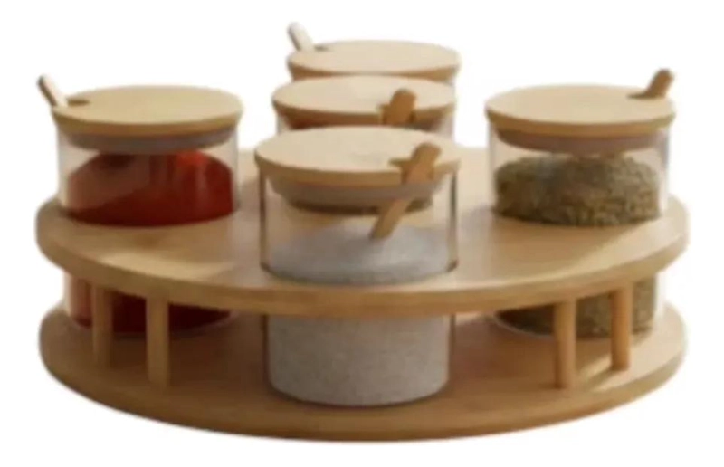 JUEGO DE FRASCOS ORGANIZADORES PARA ALMACENAMIENTO ESTILO NATURAL - 2