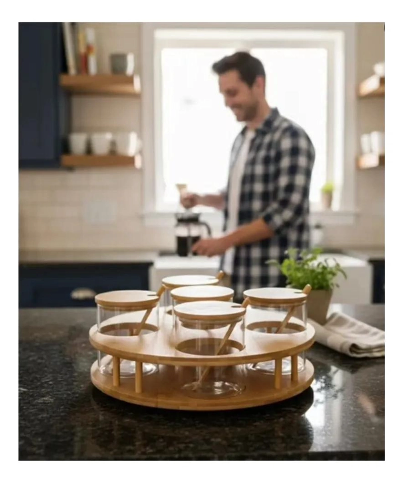 JUEGO DE FRASCOS ORGANIZADORES PARA ALMACENAMIENTO ESTILO NATURAL - 3