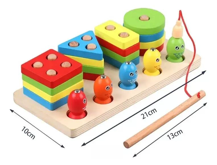 JUGUETES EDUCATIVOS DE MADERA PARA NIÑOS CON 8 PIEZAS - 2