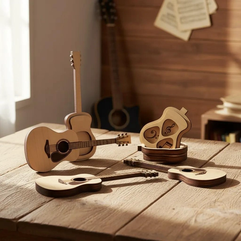 SET DE 3 CAJAS ORGANIZADORAS PARA UÑETAS DE GUITARRA - 1