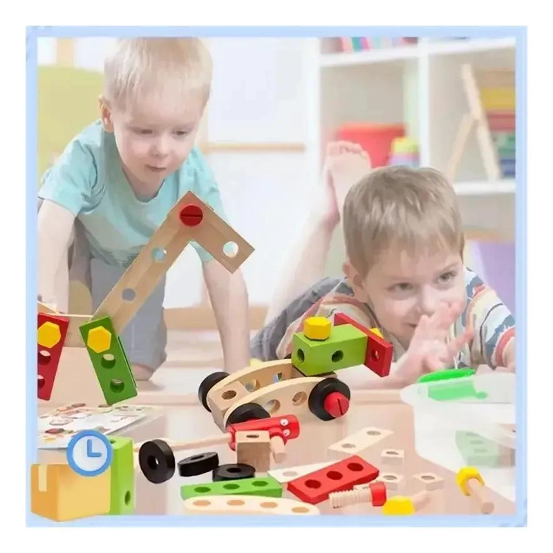 SET DE CONSTRUCCION INFANTIL DE MADERA CON HERRAMIENTAS - 5