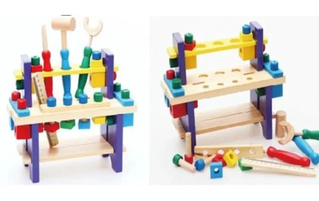 CAJA DE HERRAMIENTAS DE MADERA PARA NIÑOS, JUGUETE EDUCATIVO - 9
