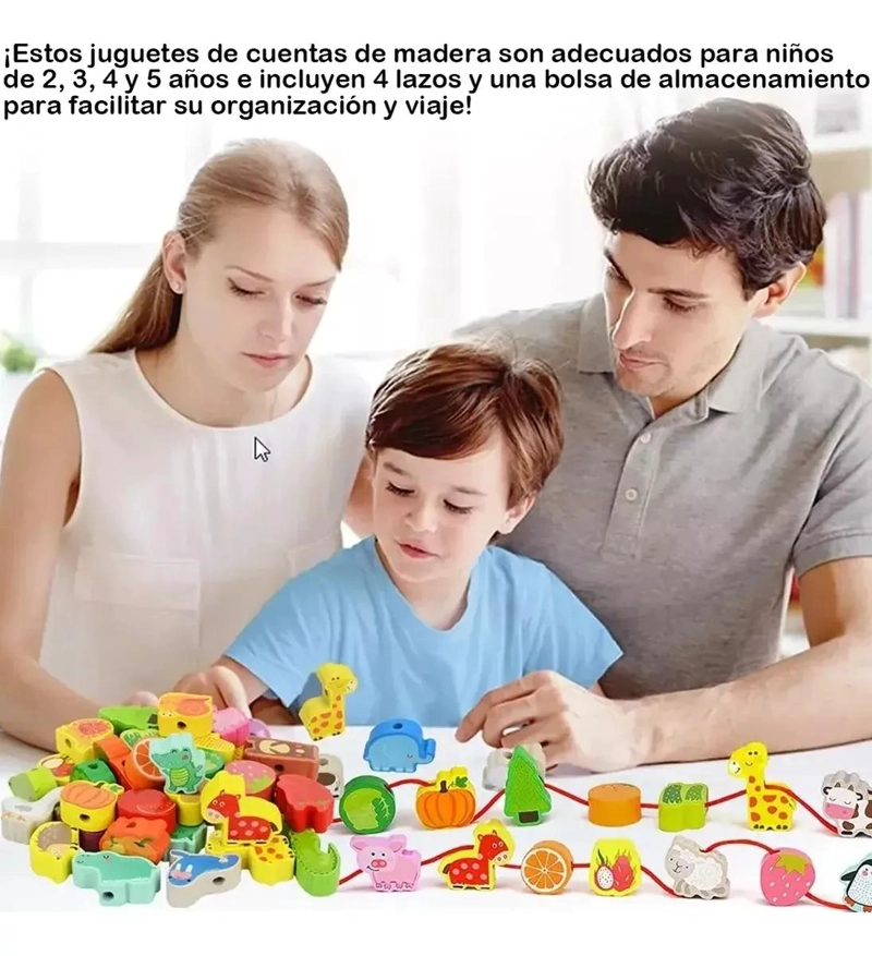 JUEGO DE CUENTAS MONTESSORI DE MADERA PARA NIÑOS DE 42 PIEZAS - 6