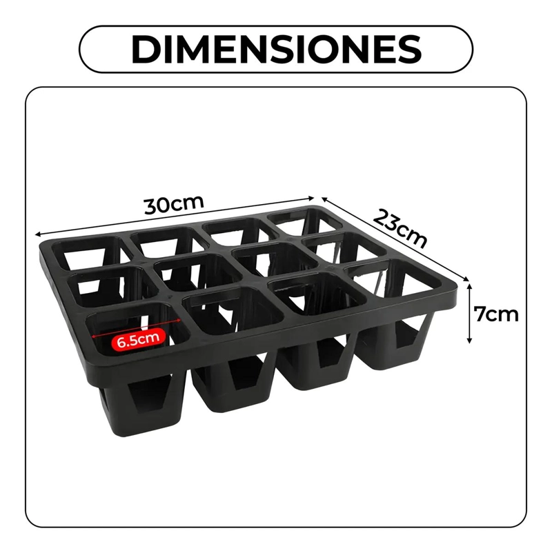 BANDEJA ORGANIZADOR PARA 12 MACETAS COMPACTAS Y FUNCIONALES - 3