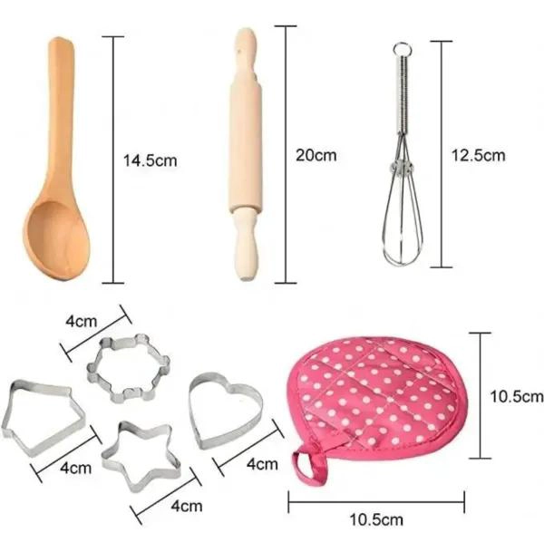 SET INFANTIL DE REPOSTERIA CON DELANTAL Y UTENSILIOS BASICOS PARA NIÑOS - 2