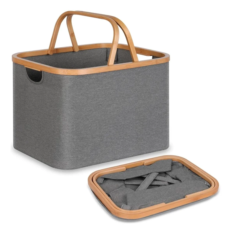 CESTO PLEGABLE ORGANIZADOR DE ROPA Y JUGUETES CON ASAS - 1