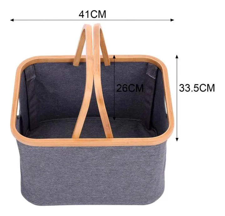 CESTO PLEGABLE ORGANIZADOR DE ROPA Y JUGUETES CON ASAS - 3