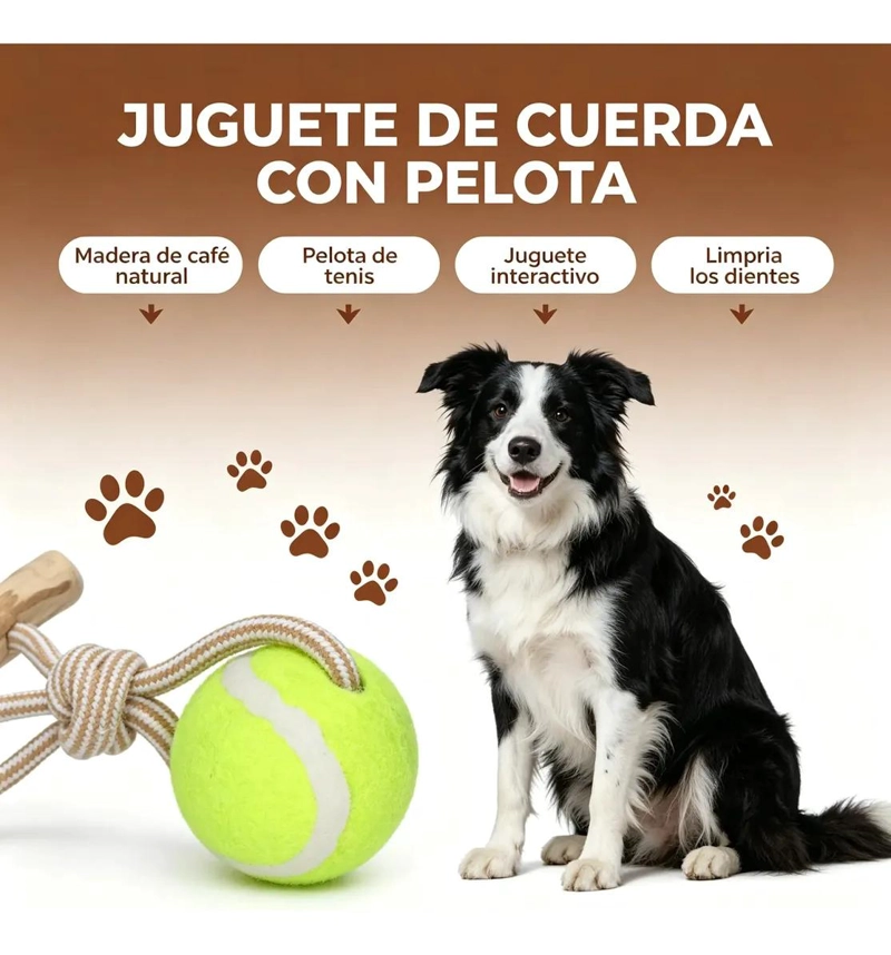 JUGUETE MORDEDOR DE MADERA Y CUERDA PARA PERROS 28X14CM - 3