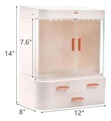 ORGANIZADOR DE MAQUILLAJE CON ESPEJO LED Y COMPARTIMENTOS - 6