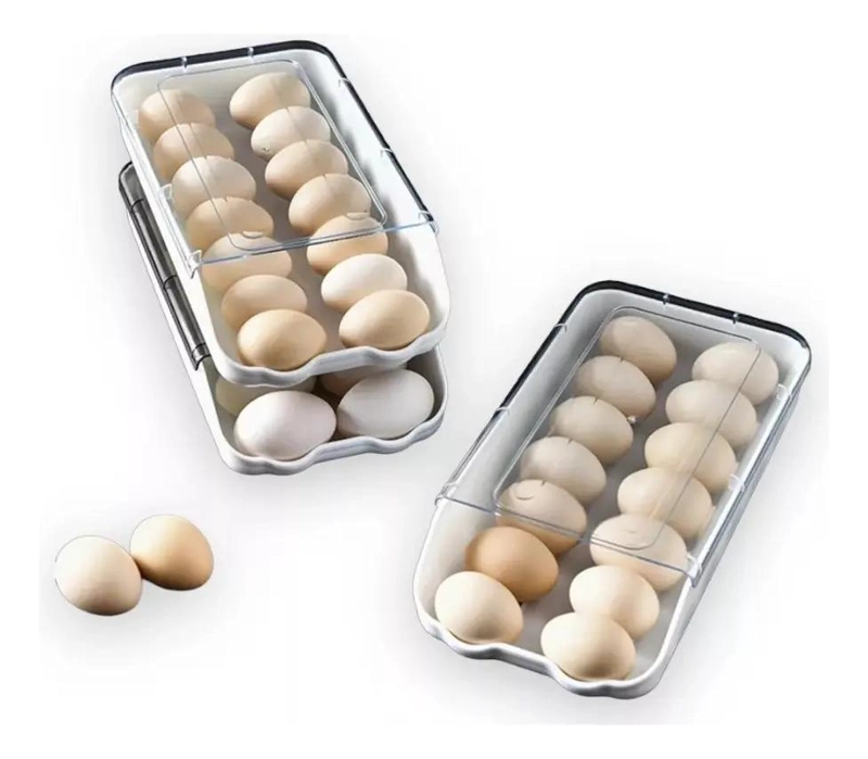 SOPORTE ORGANIZADOR DE HUEVOS APILABLE PARA COCINA - 2