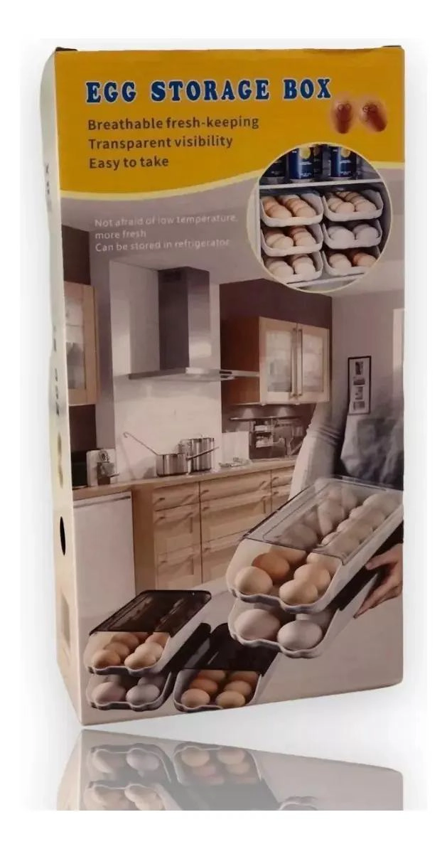 SOPORTE ORGANIZADOR DE HUEVOS APILABLE PARA COCINA - 4