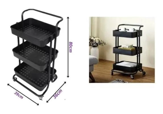 CARRITO ORGANIZADOR MULTIUSOS CON 3 NIVELES Y RUEDAS - 3