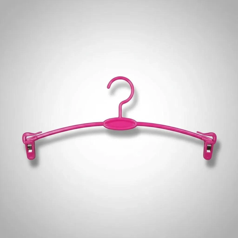 PACK DE 30 COLGADORES PLASTICOS ROSA PARA ROPA - 1