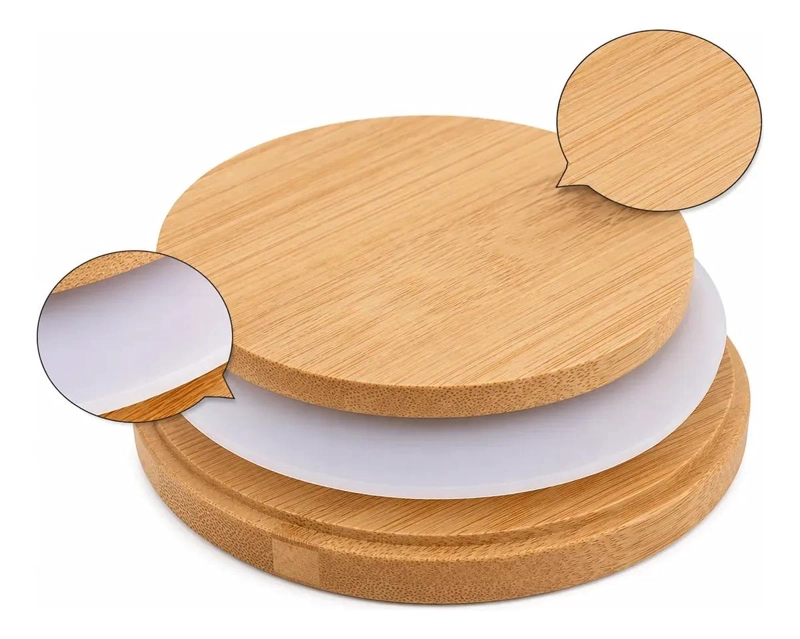 PACK DE 2 FRASCOS DE VIDRIO HERME TICO CON TAPA DE BAMBU - 3