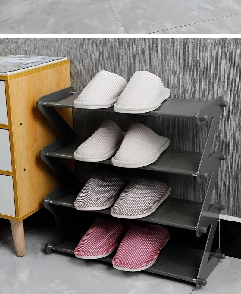 ORGANIZADOR DE ZAPATOS MODERNO PARA 8 PARES EN GRIS - 7