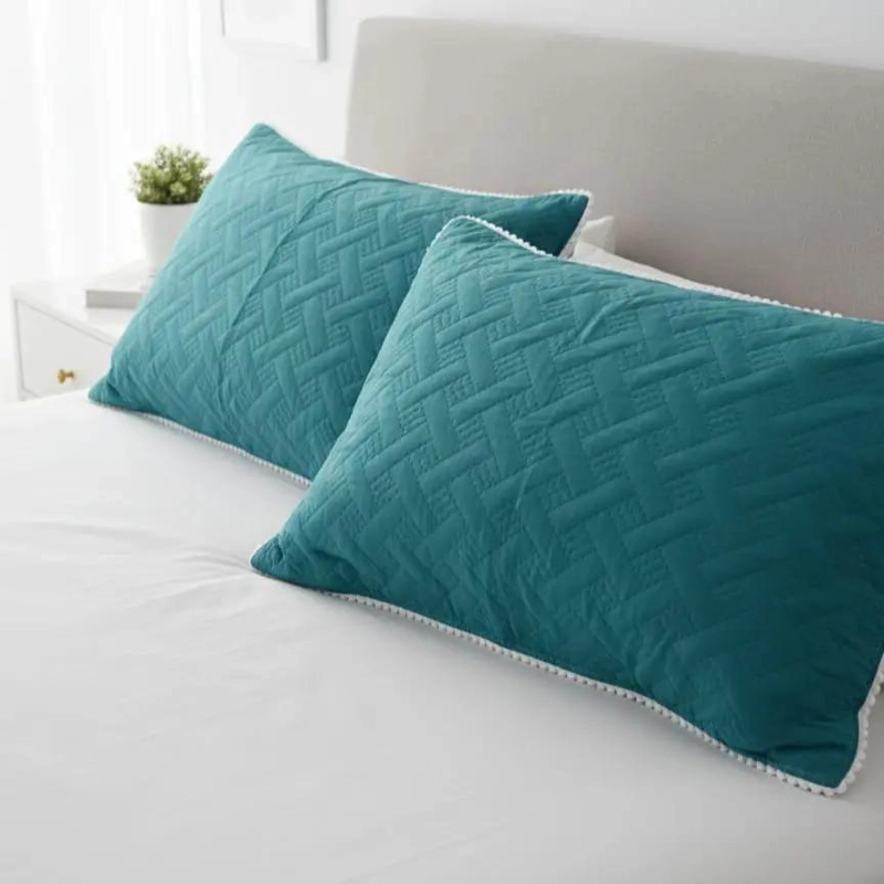 PACK DE 4 FUNDAS DE ALMOHADA RECTANGULARES DE POLIE STER VERDE - 1