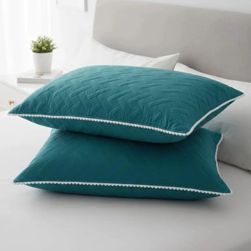 PACK DE 4 FUNDAS DE ALMOHADA RECTANGULARES DE POLIE STER VERDE - 3