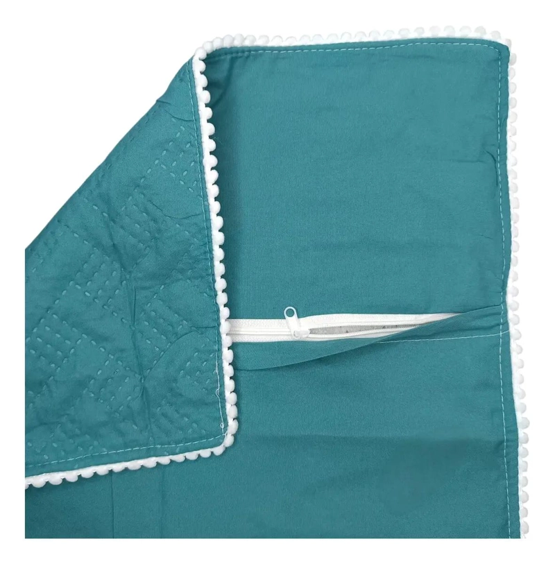 PACK DE 4 FUNDAS DE ALMOHADA RECTANGULARES DE POLIE STER VERDE - 6
