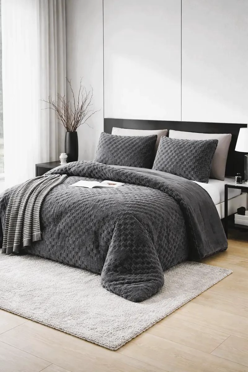EDREDON REVERSIBLE ENGROSADO CON RELIEVE 3D PARA INVIERNO 1.5 PLAZAS - 1
