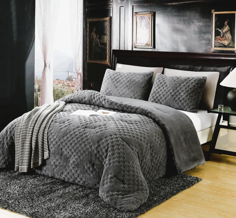 EDREDON REVERSIBLE ENGROSADO CON RELIEVE 3D PARA INVIERNO 1.5 PLAZAS - 4
