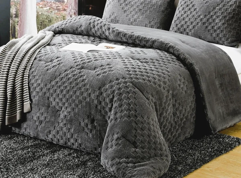 EDREDON REVERSIBLE ENGROSADO CON RELIEVE 3D PARA INVIERNO 1.5 PLAZAS - 5