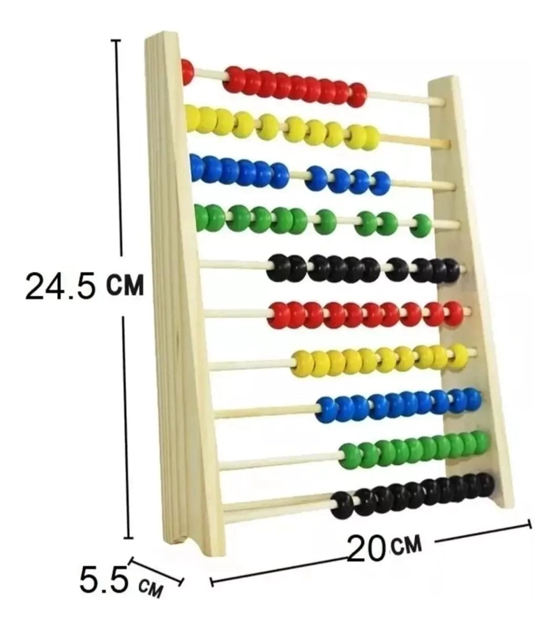 ABACO DE MADERA JUGUETE DIDACTICO PARA APRENDIZAJE INFANTIL - 7