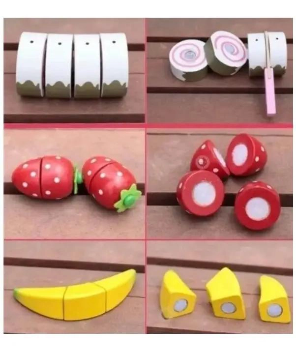 JUEGO DIDACTICO DE MADERA PARA CORTAR FRUTAS Y POSTRES - 6