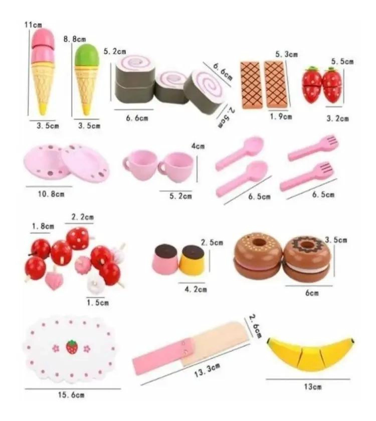 JUEGO DIDACTICO DE MADERA PARA CORTAR FRUTAS Y POSTRES - 9