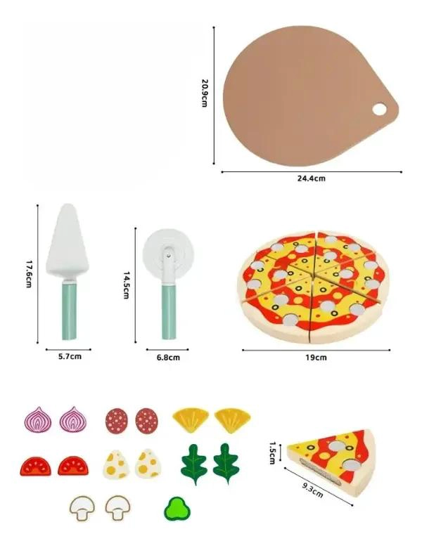JUEGO DE COCINA INFANTIL SET DE PIZZA MULTICOLOR PARA NIÑOS - 3