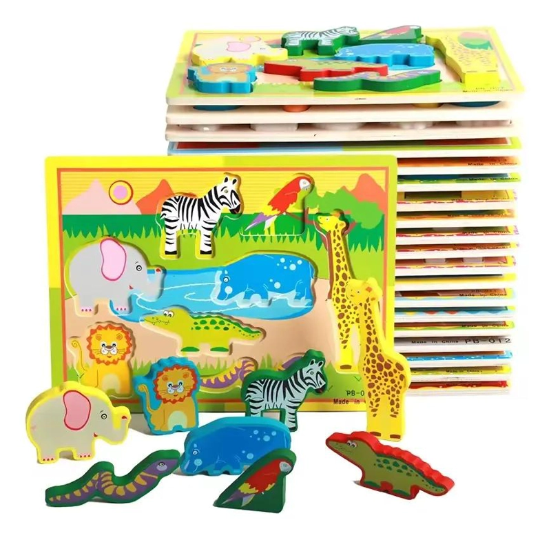 PUZZLE DIDACTICO DE MADERA 3D PARA NIÑOS - 1