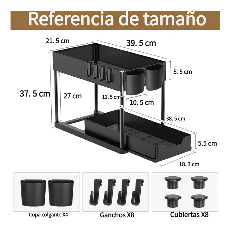 ORGANIZADOR DE COCINA BAJO FREGADERO CON DISEÑO DESLIZABLE - 2