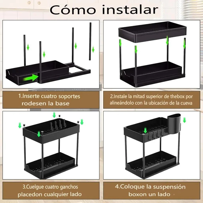 ORGANIZADOR DE COCINA BAJO FREGADERO CON DISEÑO DESLIZABLE - 9