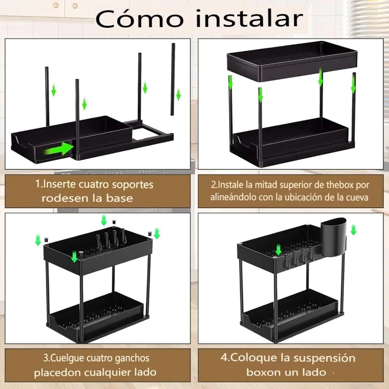 ORGANIZADOR DE COCINA BAJO FREGADERO CON 2 NIVELES - 9