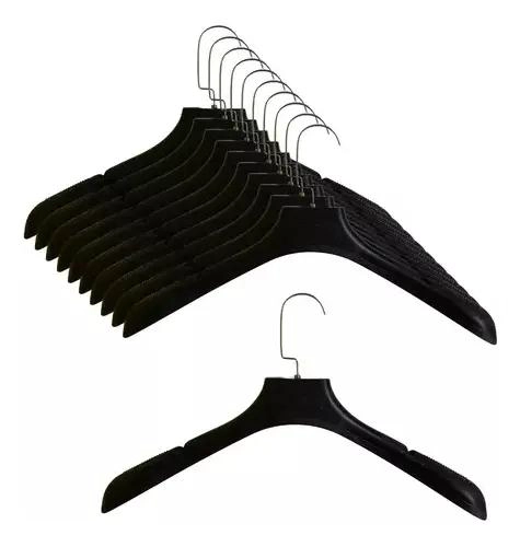 PACK DE 10 COLGADORES PLASTICOS PARA ROPA DE 44 CM - 1