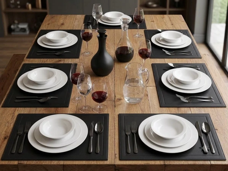 SET DE 6 INDIVIDUALES DE ECOCUERO RIGIDOS PARA MESA - 3