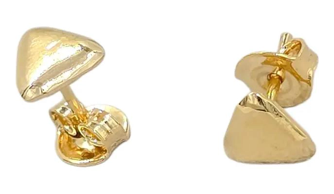 AROS MINI TRIANGULOS DE ORO LAMINADO 18K ELEGANTES - 1