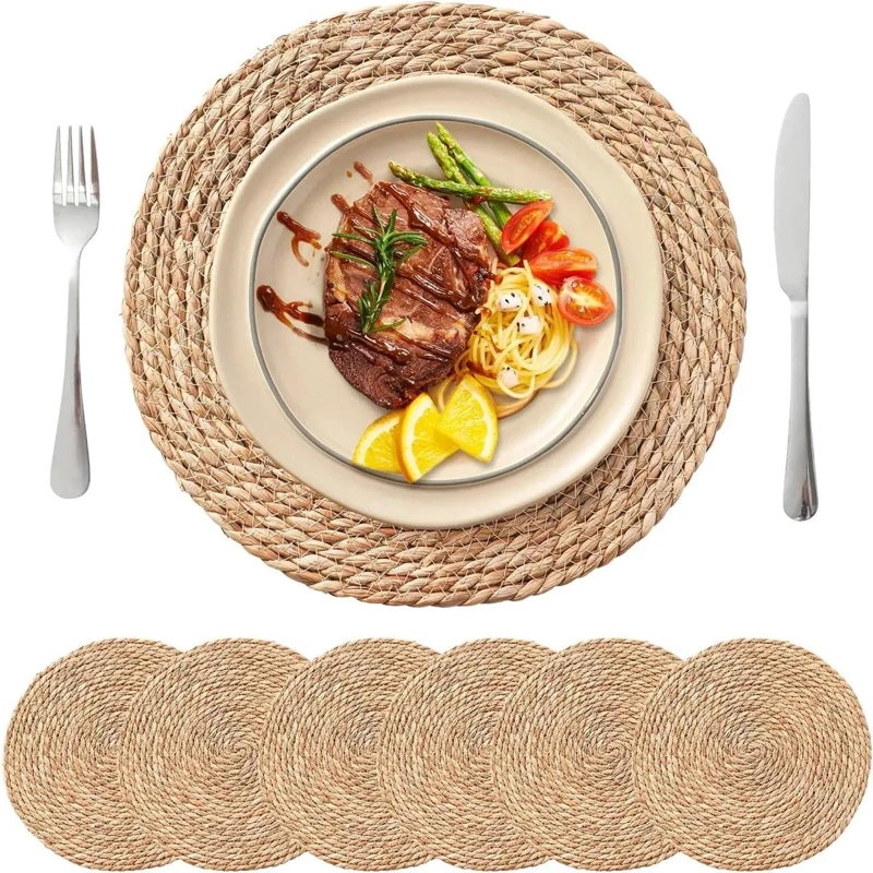 SET DE 6 MANTELES INDIVIDUALES DE YUTE ECOLOGICOS 35 CM - 1
