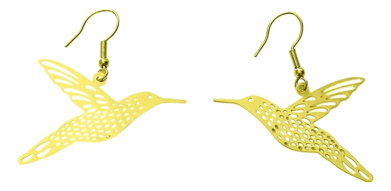 AROS COLIBRI ELEGANTES ENCHAPADOS EN ORO 18K - 1