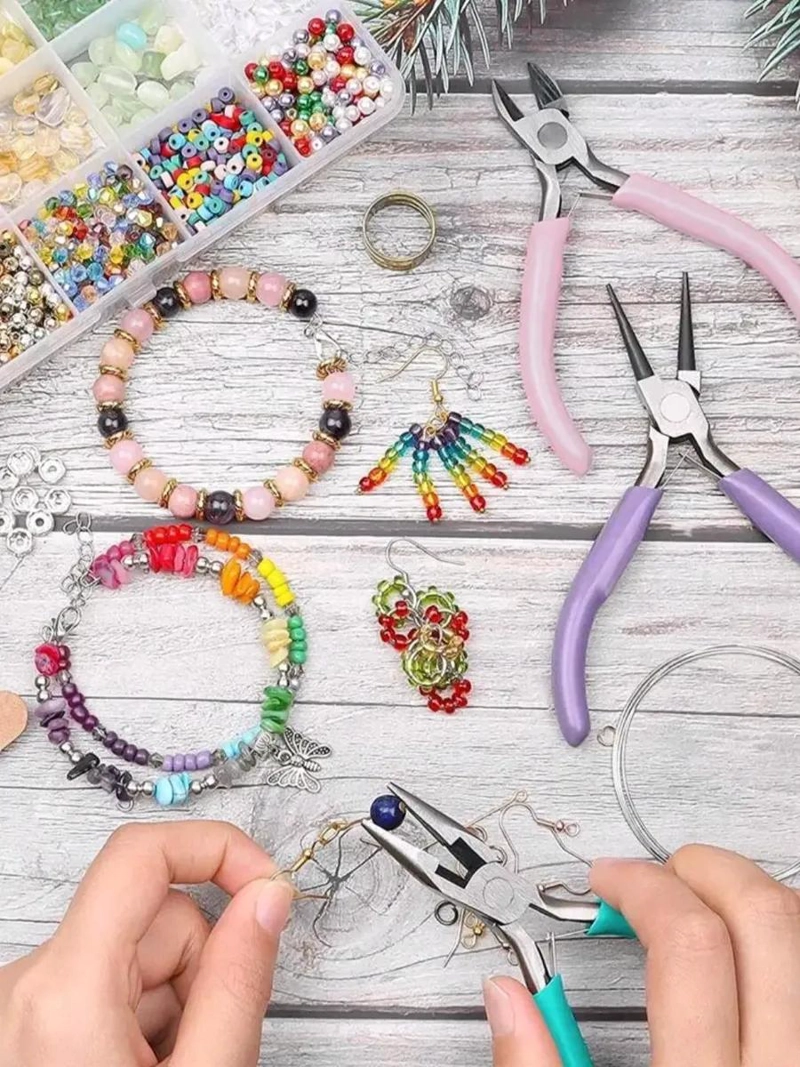 SET DE PINZAS PARA JOYERIA Y MANUALIDADES CON ERGONOMIA - 6