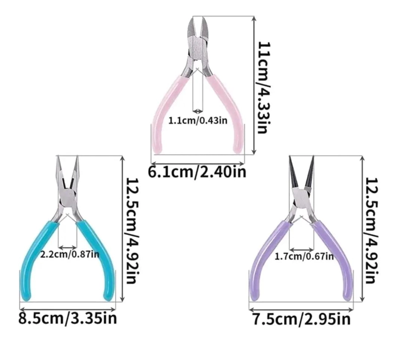 SET DE PINZAS PARA JOYERIA Y MANUALIDADES CON ERGONOMIA - 7