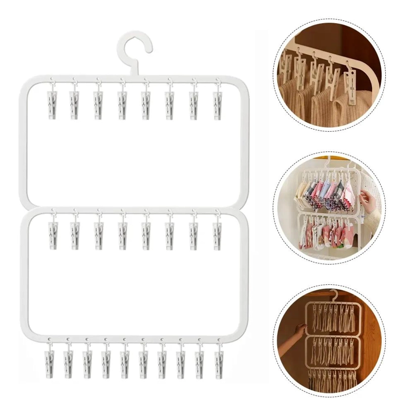 COLGADOR PLEGABLE PARA ROPA DE BEBE  CON CLIPS - 5