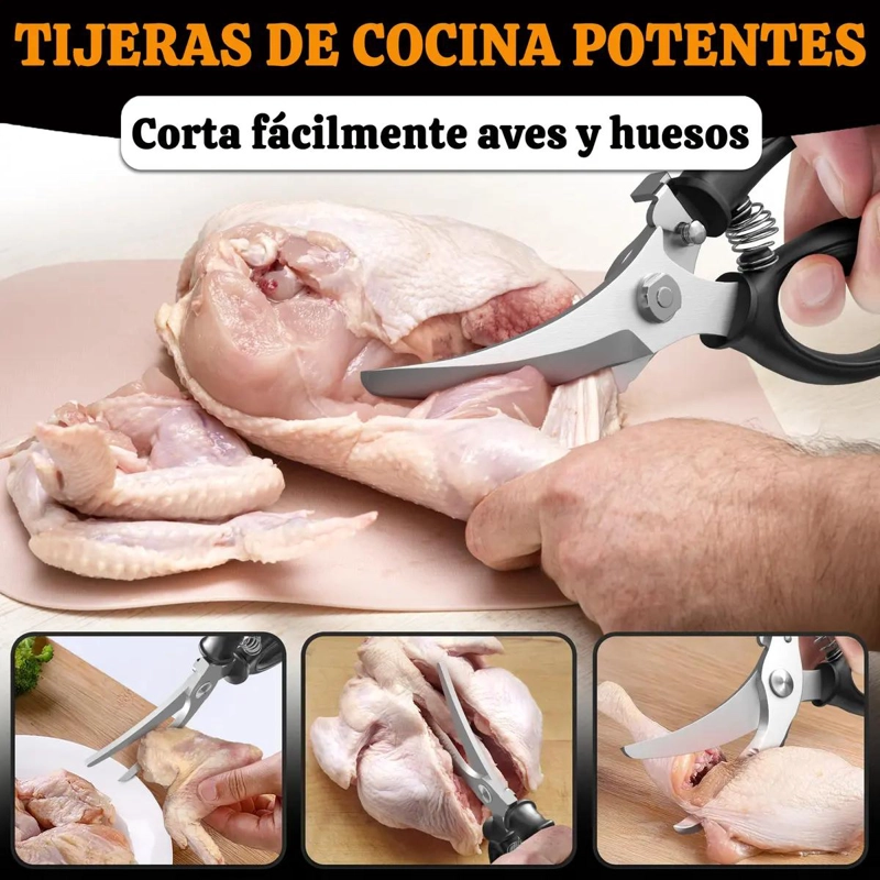TIJERAS DE COCINA MULTIUSOS DE ACERO INOXIDABLE DE 10 PULGADAS - 3