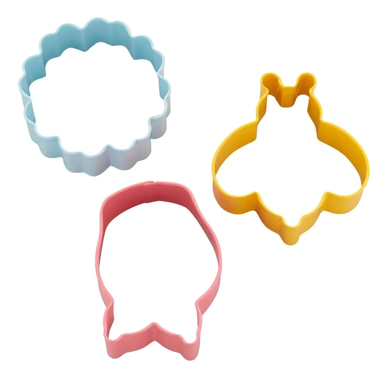 SET DE 3 CORTADORES PARA GALLETAS CON FORMAS DE ABEJA Y FLORES - 1