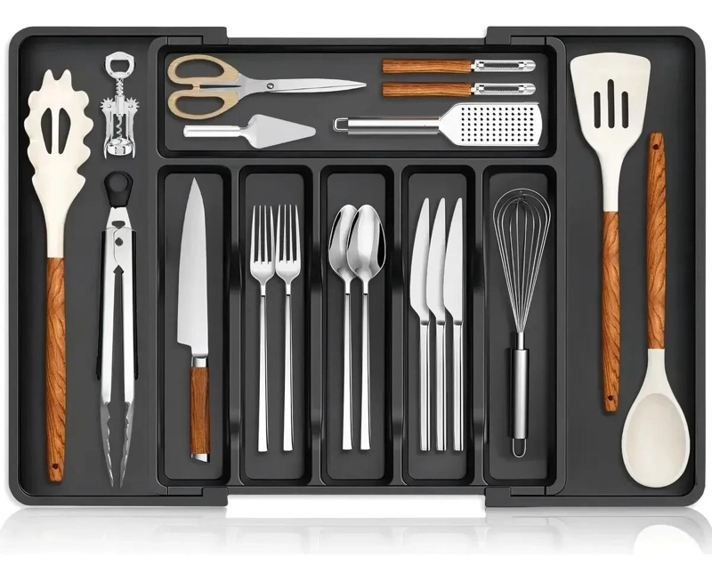 ORGANIZADOR DE CUBIERTOS EXPANDIBLE CON 8 COMPARTIMENTOS - 1