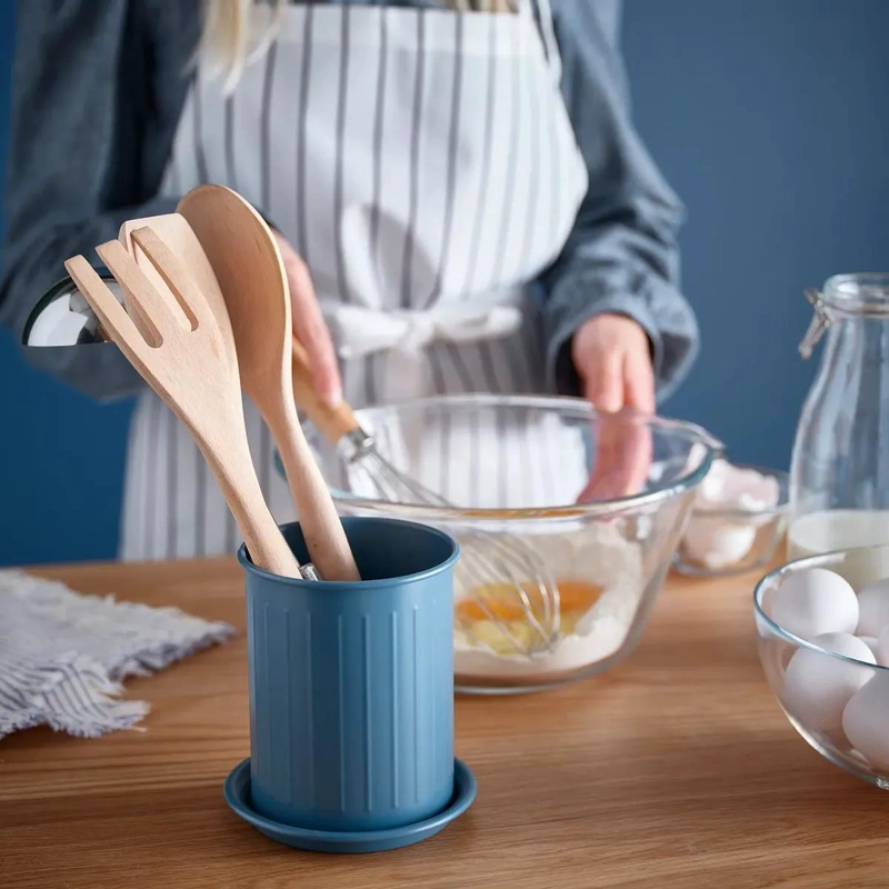 ESCURRIDOR DE CUBIERTOS AZUL Y GRIS DE 13 CM PARA COCINA - 4